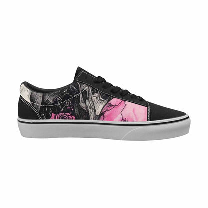 WOMEN'S Skull Roses Lace-Up Canvas Grunge Custom Shoes