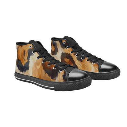 MEN'S Leopard Soft Airbrush Gradient High Top Canvas Dark Academia Shoes