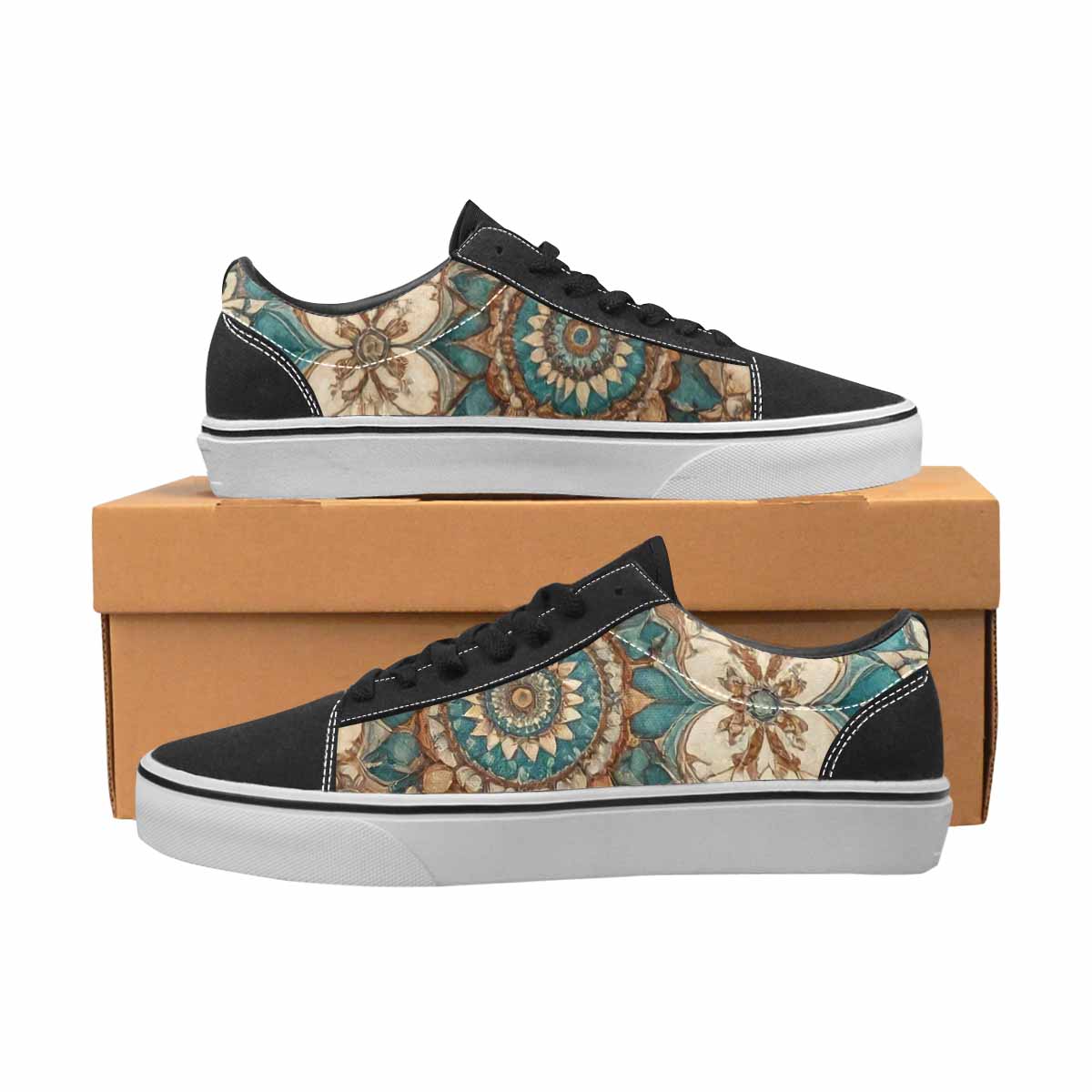 MEN'S Mandala Canvas Lace-Up Wallpaper Art Custom Sneakers