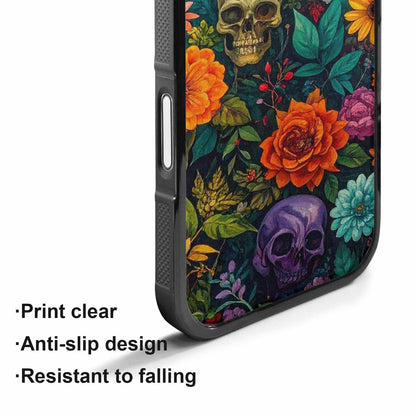 iPhone 17 Case — Skulls Botanicalskulls Pattern D7b Gothic Skulls, Custom Printed Phone Case