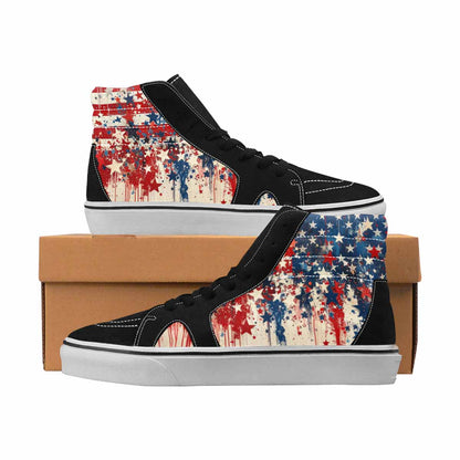 MEN'S Patriotic High Top Canvas Statement Dark Academia Custom Art Shoes
