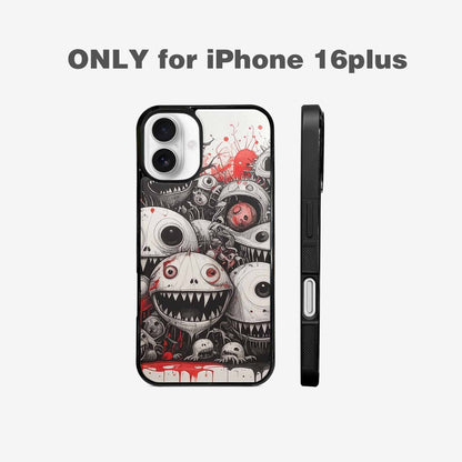 iPhone 16 Plus Case — Multi Eye Monster Black Red Ink, Custom Made Phone Cover