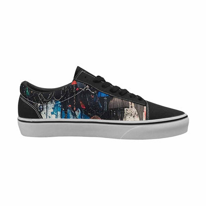 WOMEN'S Rainbow Drip Mushrooms Lace-Up Canvas Cottagecore Custom Sneakers