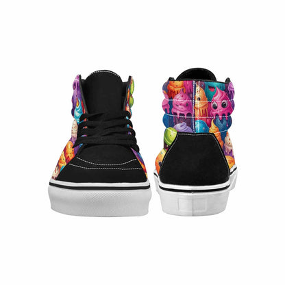 MEN'S Melting Ice Cream Monster High Top Canvas Wallpaper Art Sneakers