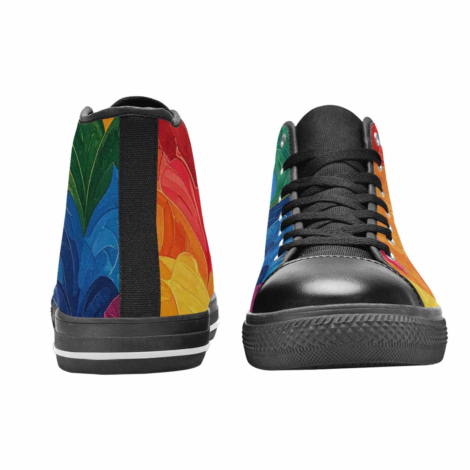 MEN'S Rainbow Pride Flag High Top Canvas Vivid Shoes