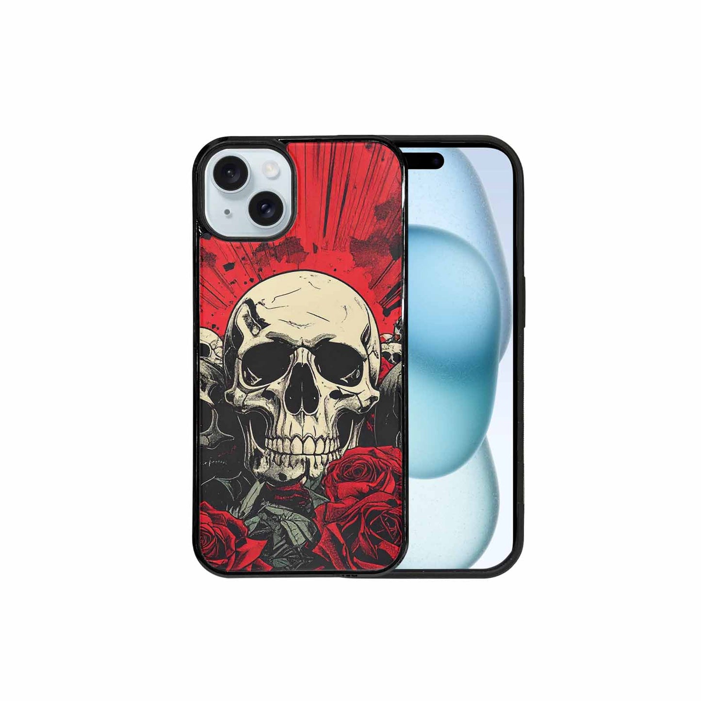 iPhone 15 Plus Case — Skull Dark Art Gothic Print, Customized Protective Case
