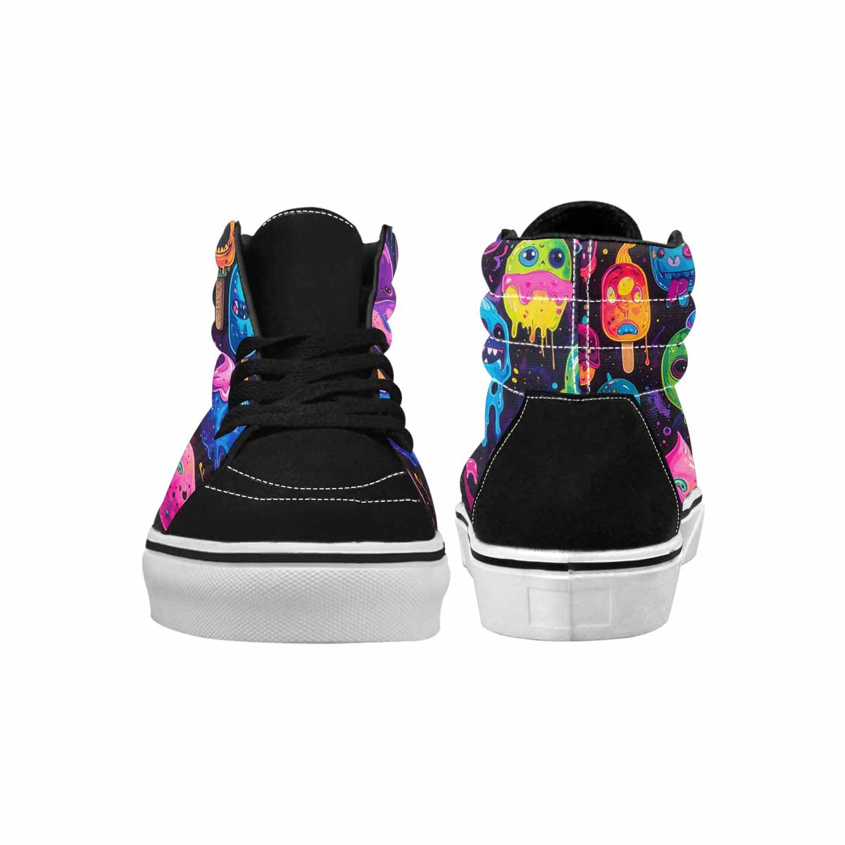 MEN'S Ice Cream Monsters  High Top Canvas Vibrant Chaos Custom Sneakers