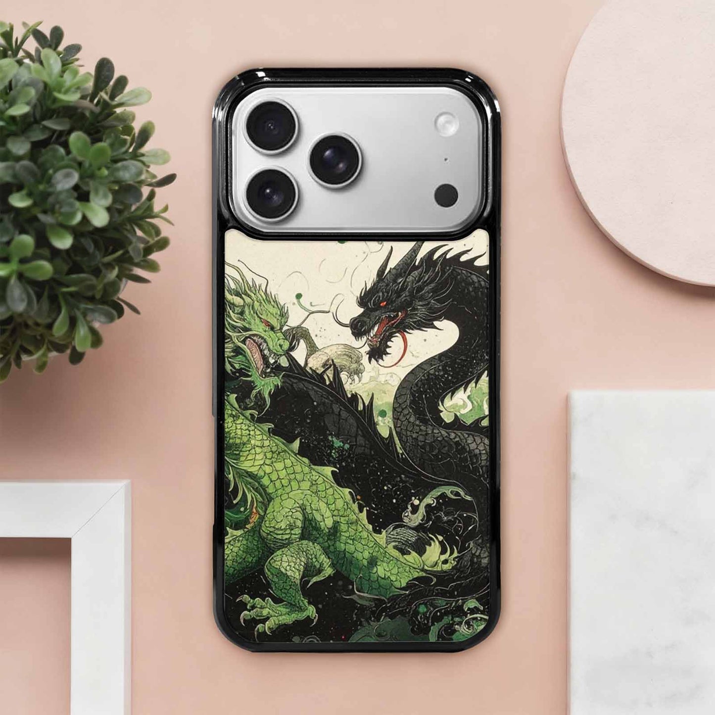 iPhone 17 Pro Max Case — Dragon Scale Black &amp; Original Art, Custom Art Phone Cover