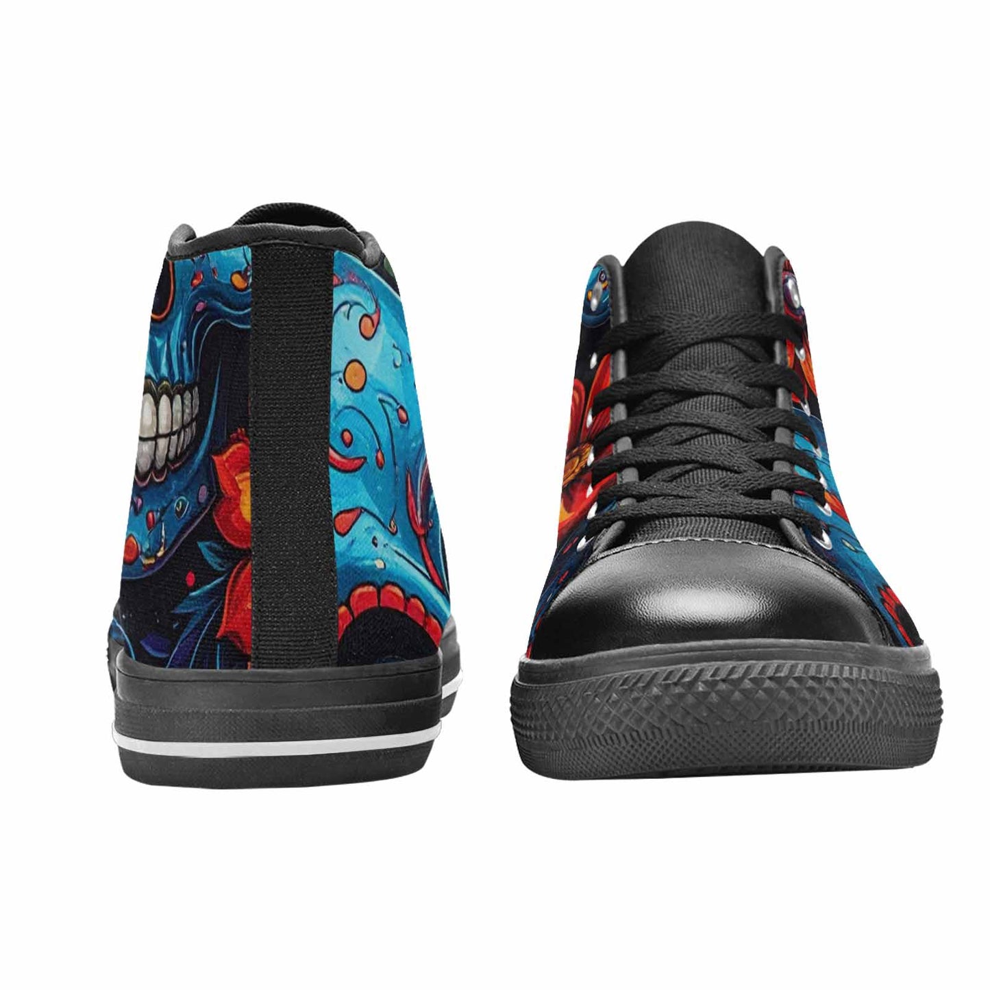 WOMEN'S Graffiti Skull High Top Canvas Dark Academia Custom Sneakers
