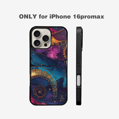 iPhone 16 Pro Max Case — Steampunk Galaxy Art Seamless Pattern Vibrant, Personalized Phone Case