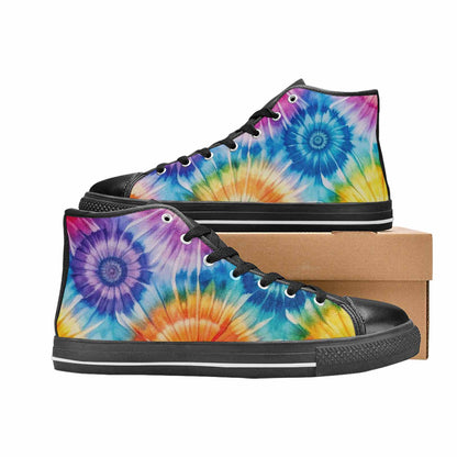 MEN'S Tie Dye Swirl High Top Canvas Dreamcore Custom Shoes