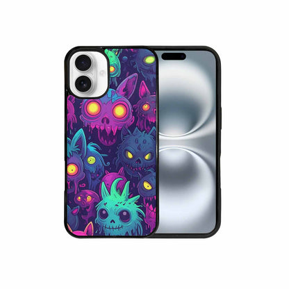 iPhone 16 Plus Case — Mixed Toxic Glow Creature Pattern Hundreds, Custom Made Phone Cover