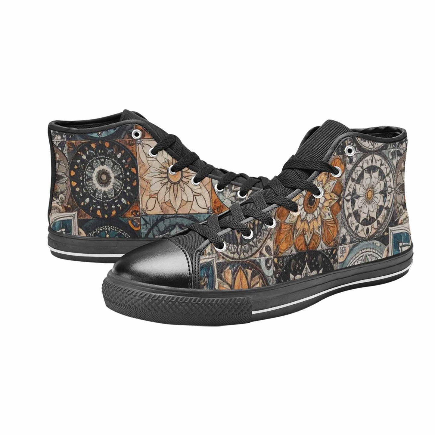WOMEN'S Mandala High Top Canvas Dark Academia Custom Shoes