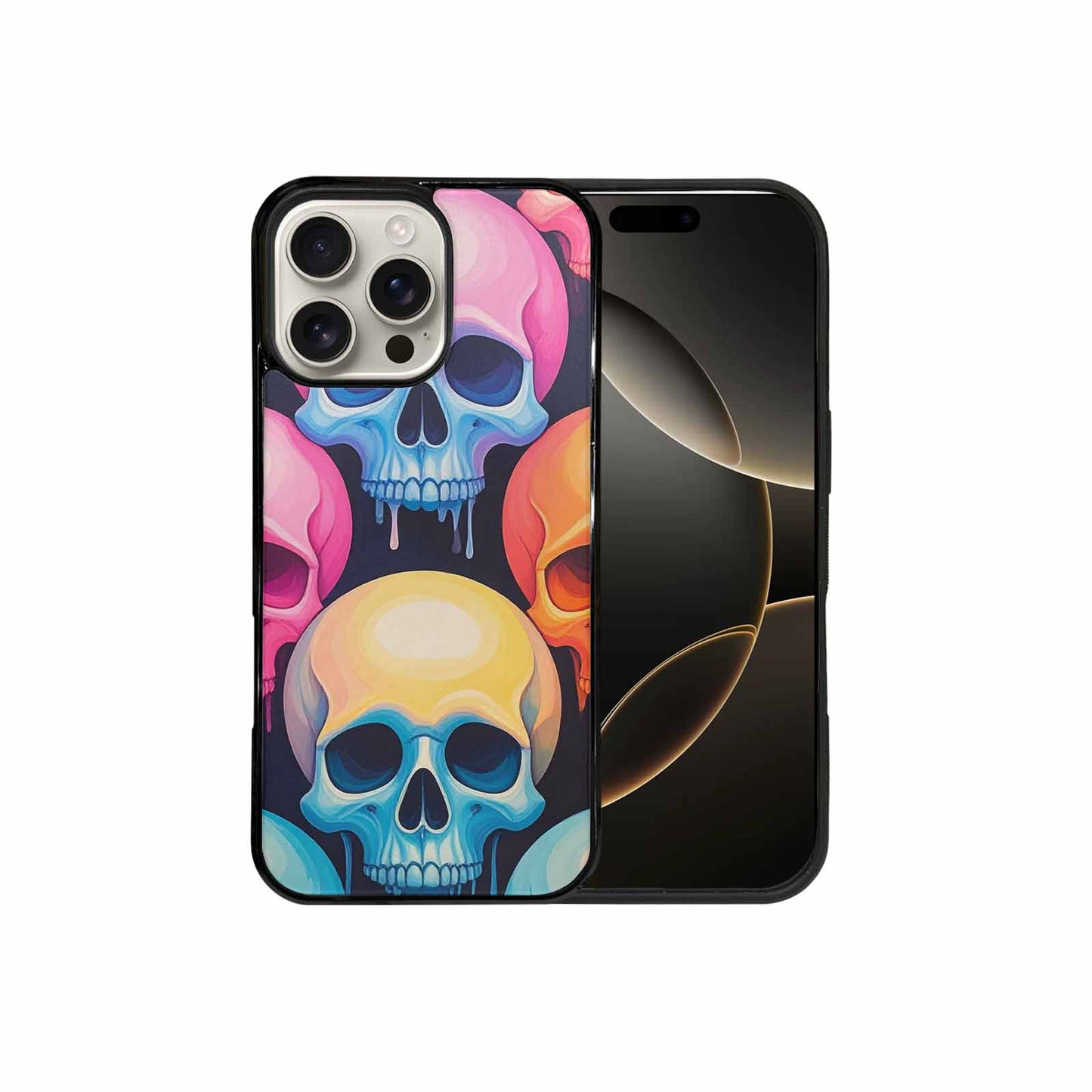 iPhone 16 Pro Max Case — Dripping Candy Skulls, Original Design Phone Case