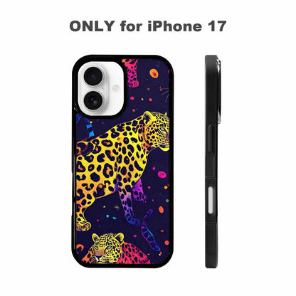 iPhone 17 Case — Leopard Print Neon Seamless Animal Print, Unique Phone Case Design