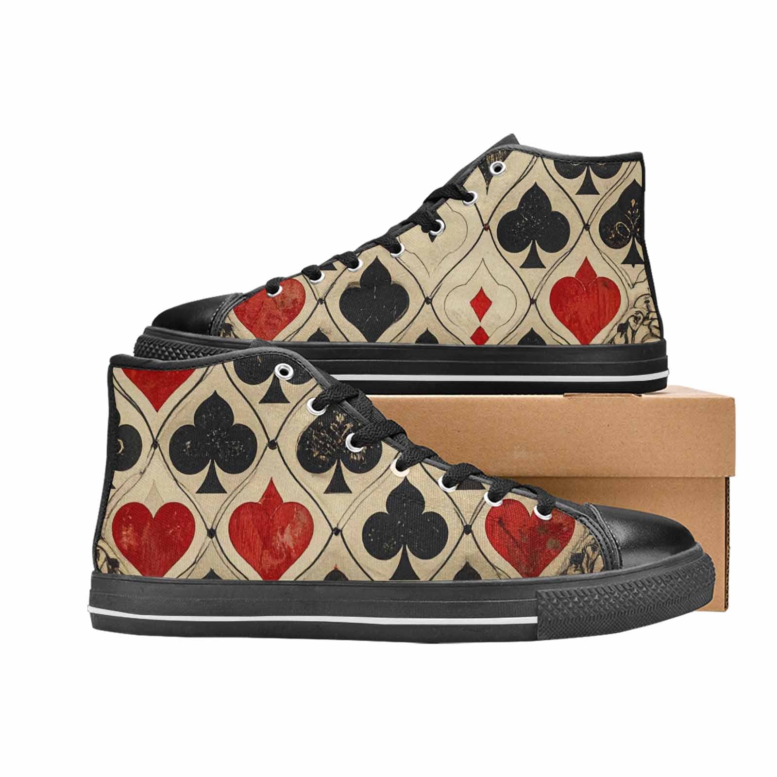 MEN'S Playing Card Suit High Top Canvas Dark Academia Custom Sneakers