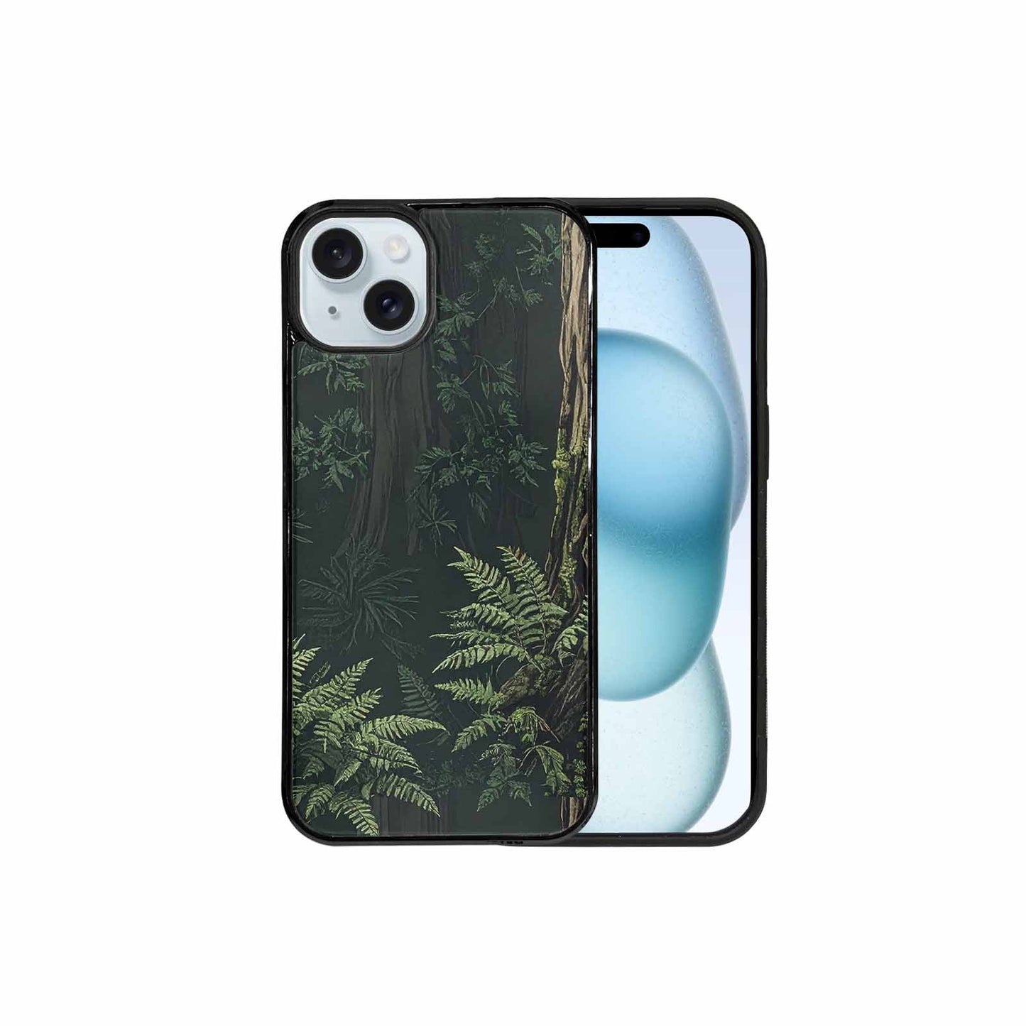 iPhone 15 Plus Case — Seamless Pattern Ancient Redwood Forest Giant, Custom Made Phone Cover