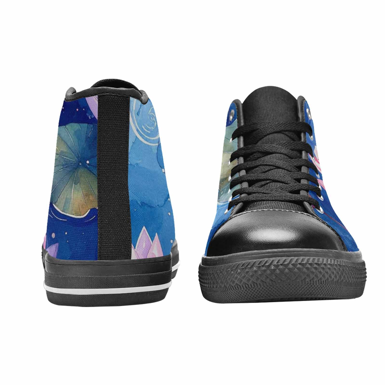 MEN'S Water Lilies Impressionist High Top Canvas Wallpaper Art Sneakers