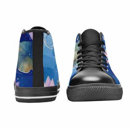 MEN'S Water Lilies Impressionist High Top Canvas Wallpaper Art Sneakers