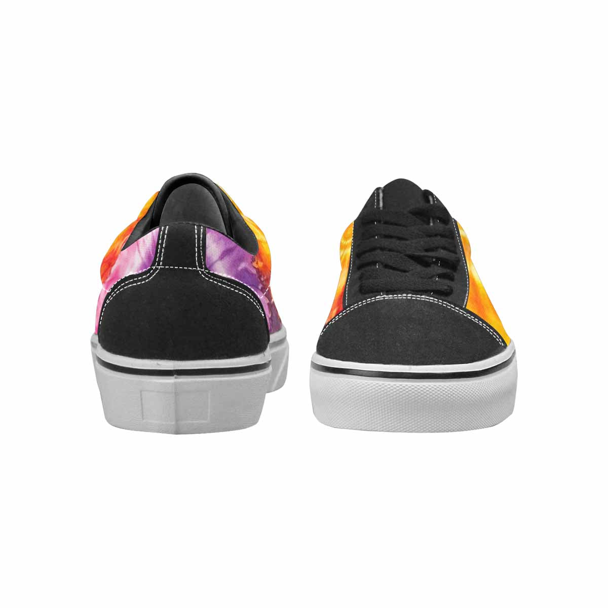 MEN'S Tie Dye Swirl Canvas Lace-Up Vibrant Chaos Custom Sneakers