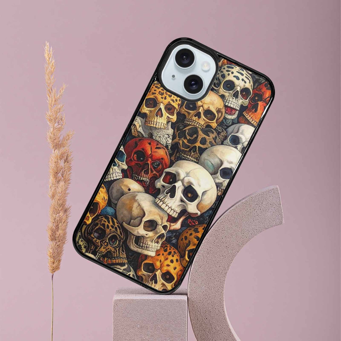 iPhone 15 Plus Case — Skulls Pattern Hundreds Of Sma 1q9, Customized Protective Case