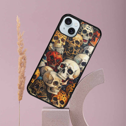 iPhone 15 Plus Case — Skulls Pattern Hundreds Of Sma 1q9, Customized Protective Case