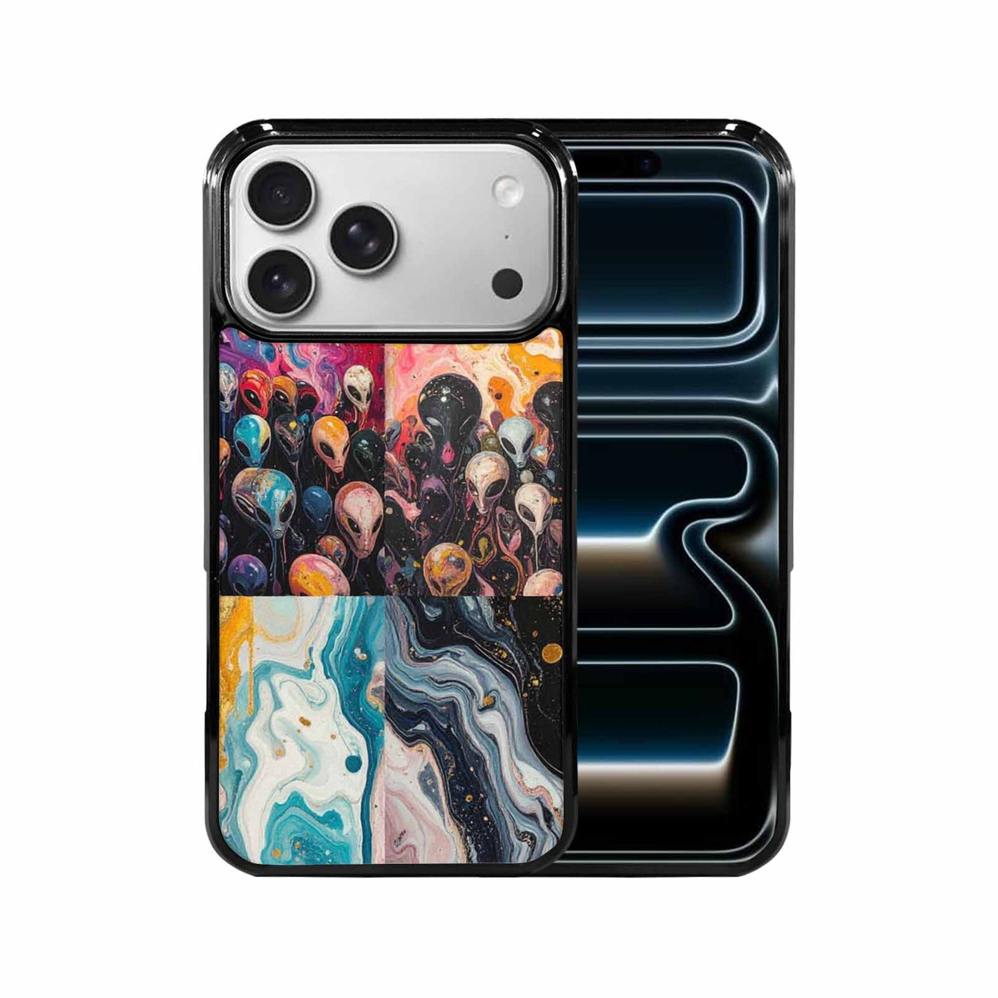 iPhone 17 Pro Max Case — Aliens Marblealiens Pattern Alien Scifi, Custom Printed Phone Case