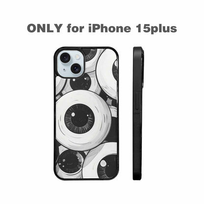 iPhone 15 Plus Case — Googly Cartoon Eyeballs, Custom Made Phone Cover