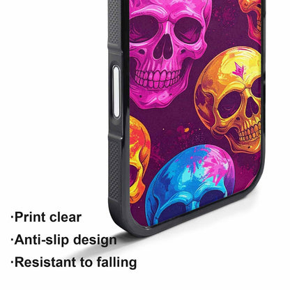 iPhone 17 Air Case — Tie Dye Skull Art Seamless Gothic, Unique Phone Case Design