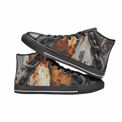 WOMEN'S Barbed Wire Chain High Top Canvas Neon Fantasy Shoes