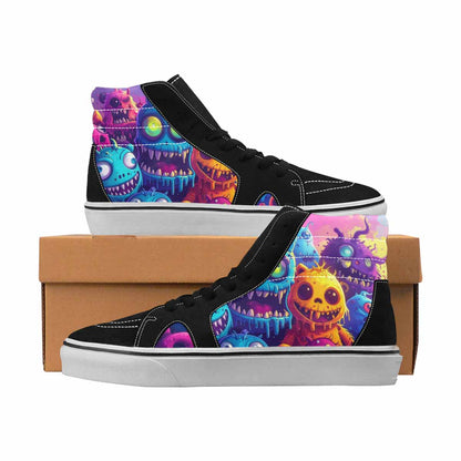 MEN'S Monsters High Top Canvas Original Design Melting Art Custom Sneakers