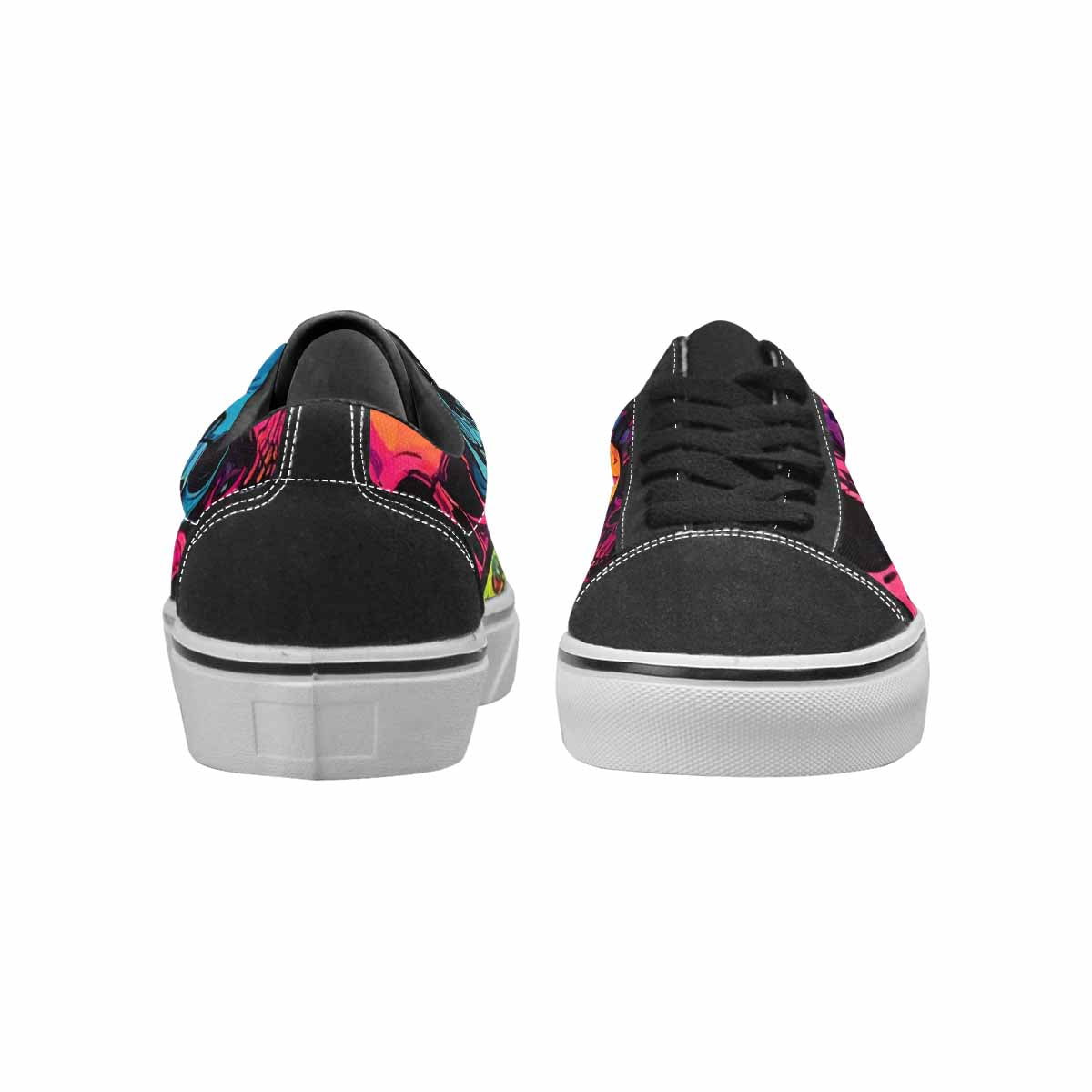 WOMEN'S 1000s Skulls Digital Camo Lace-Up Canvas Surreal Custom Shoes