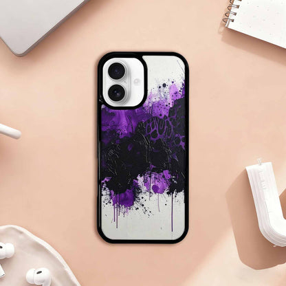 iPhone 17 Case — Black &amp; Purple Ink Animal Print, Original Design Phone Case
