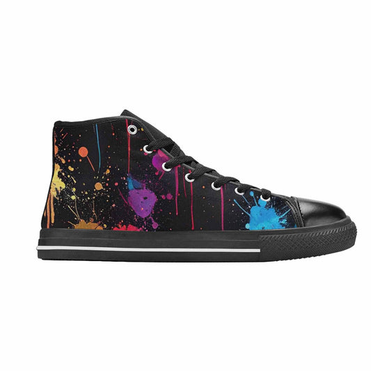 WOMEN'S Paint Splatter High Top Canvas Wallpaper Art Custom Shoes