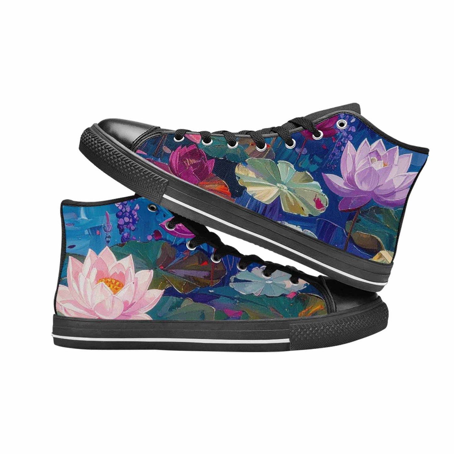 MEN'S Monet-Style Impressionist Water High Top Canvas Surreal Custom Shoes