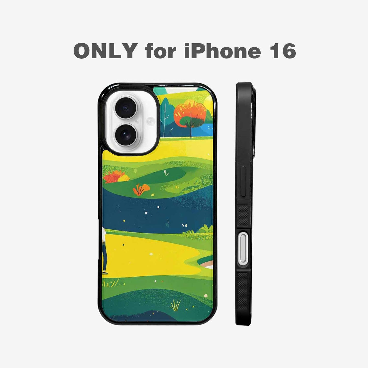 iPhone 16 Case — Golf Cartoon Art Pattern, Customized Protective Case