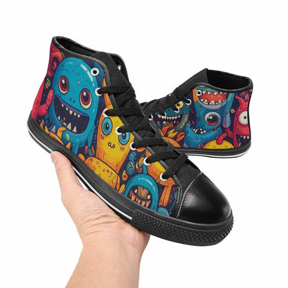 MEN'S Cartoon Monster Character High Top Canvas Grunge Custom Shoes