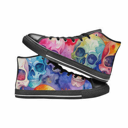 WOMEN'S Kulls - Watercolor High Top Canvas Cottagecore Custom Sneakers