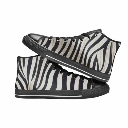 MEN'S Modern Zebra Stripe High Top Canvas Neon Fantasy Sneakers