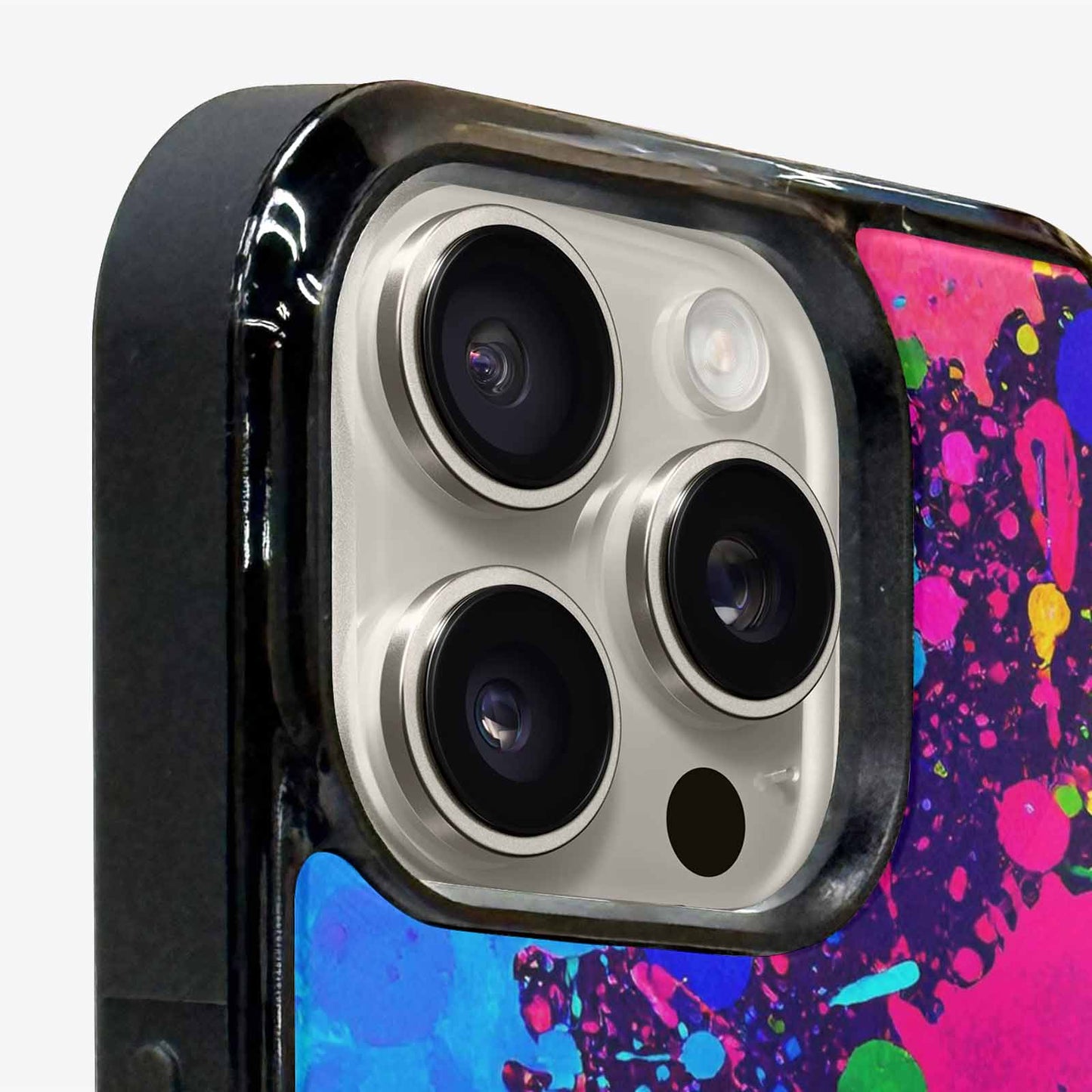 iPhone 16 Pro Max Case — Neon Paint Splatter Custom, Custom Designed Case Cover