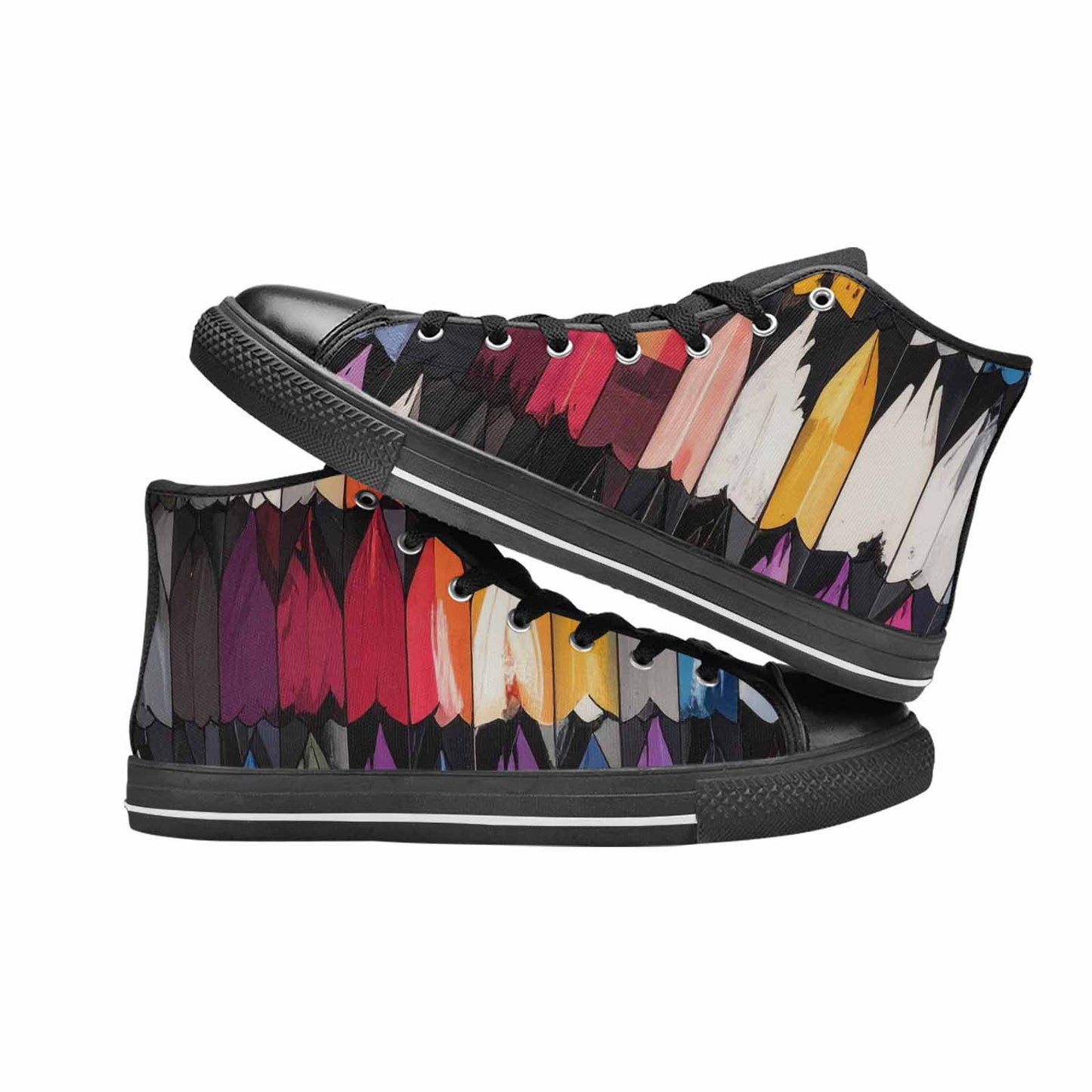 MEN'S Asexual Flag Color High Top Canvas Aesthetic Sneakers