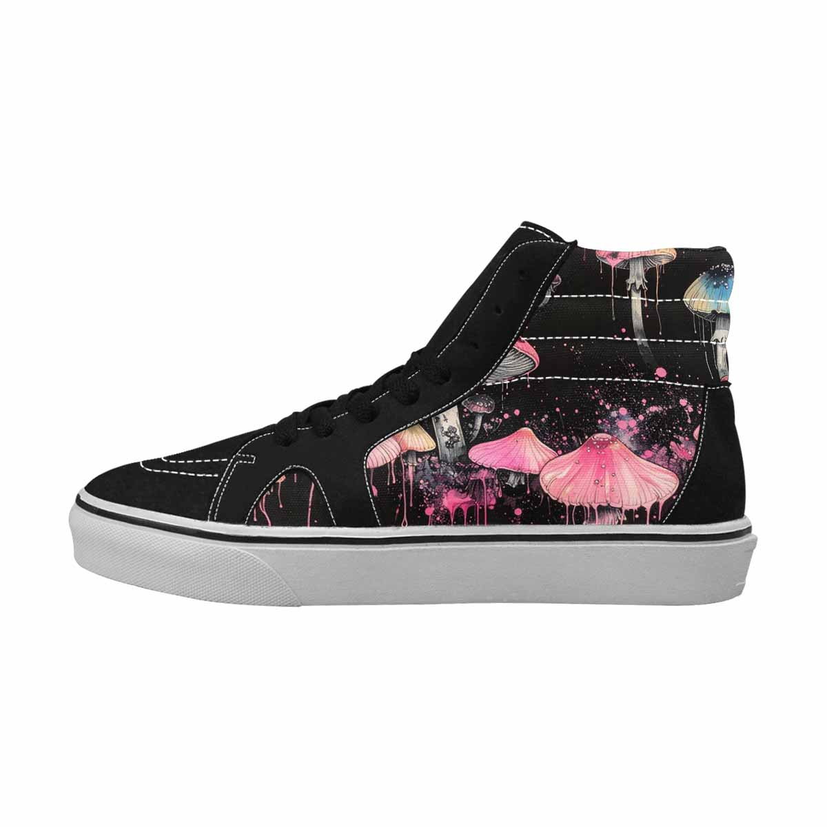 MEN'S Rainbow Drip Mushrooms High Top Canvas Melting Art Custom Sneakers