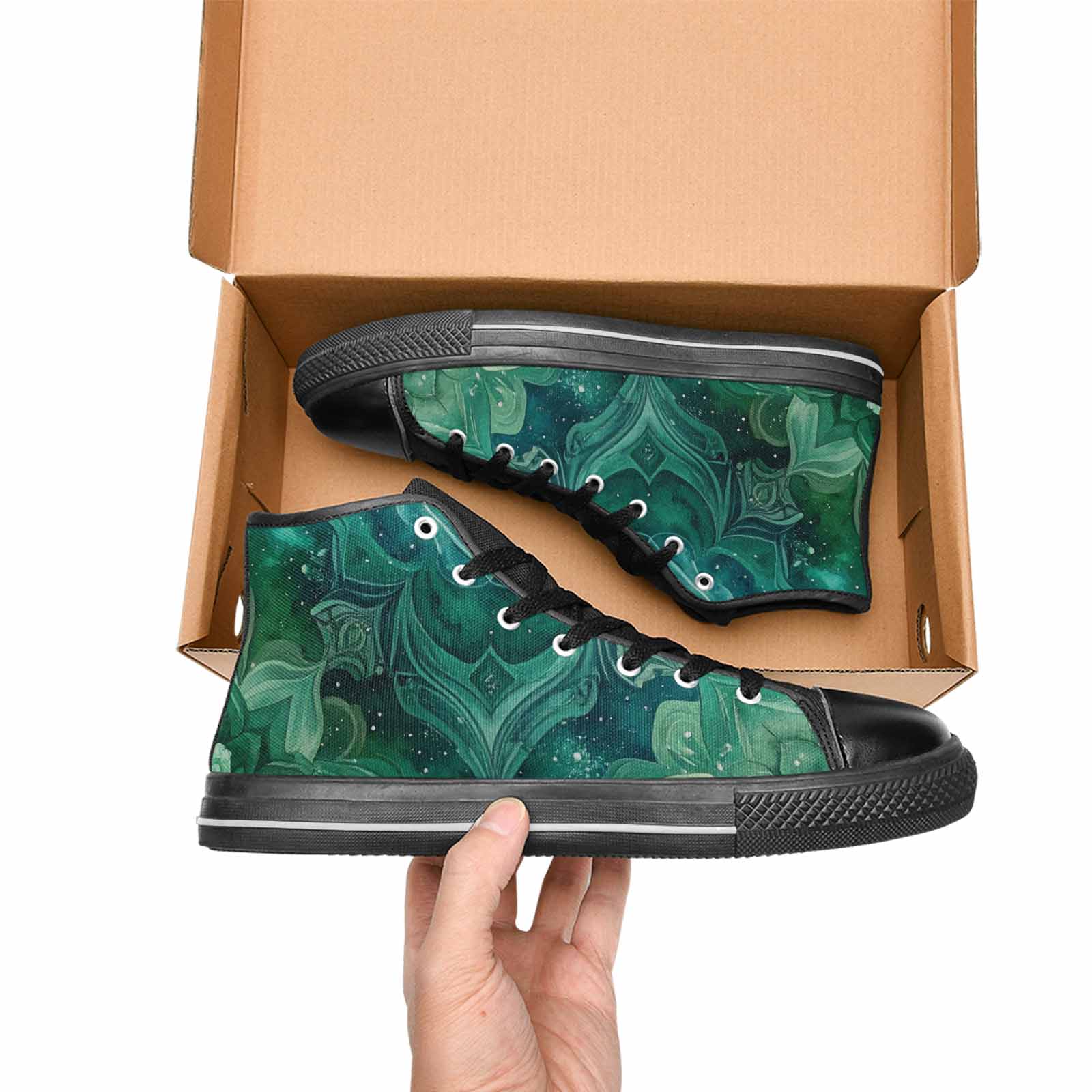 MEN'S Galaxy Art - High Top Canvas Grunge Shoes