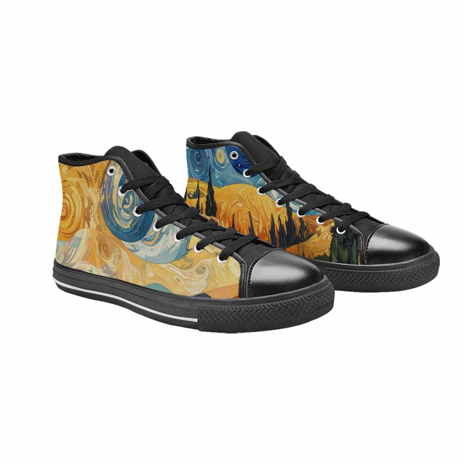 MEN'S Blend All Versions High Top Canvas Wallpaper Art Sneakers