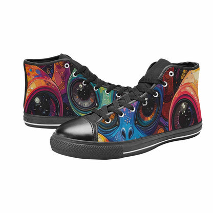 WOMEN'S Cartoon Alien Characters High Top Canvas Grunge Sneakers