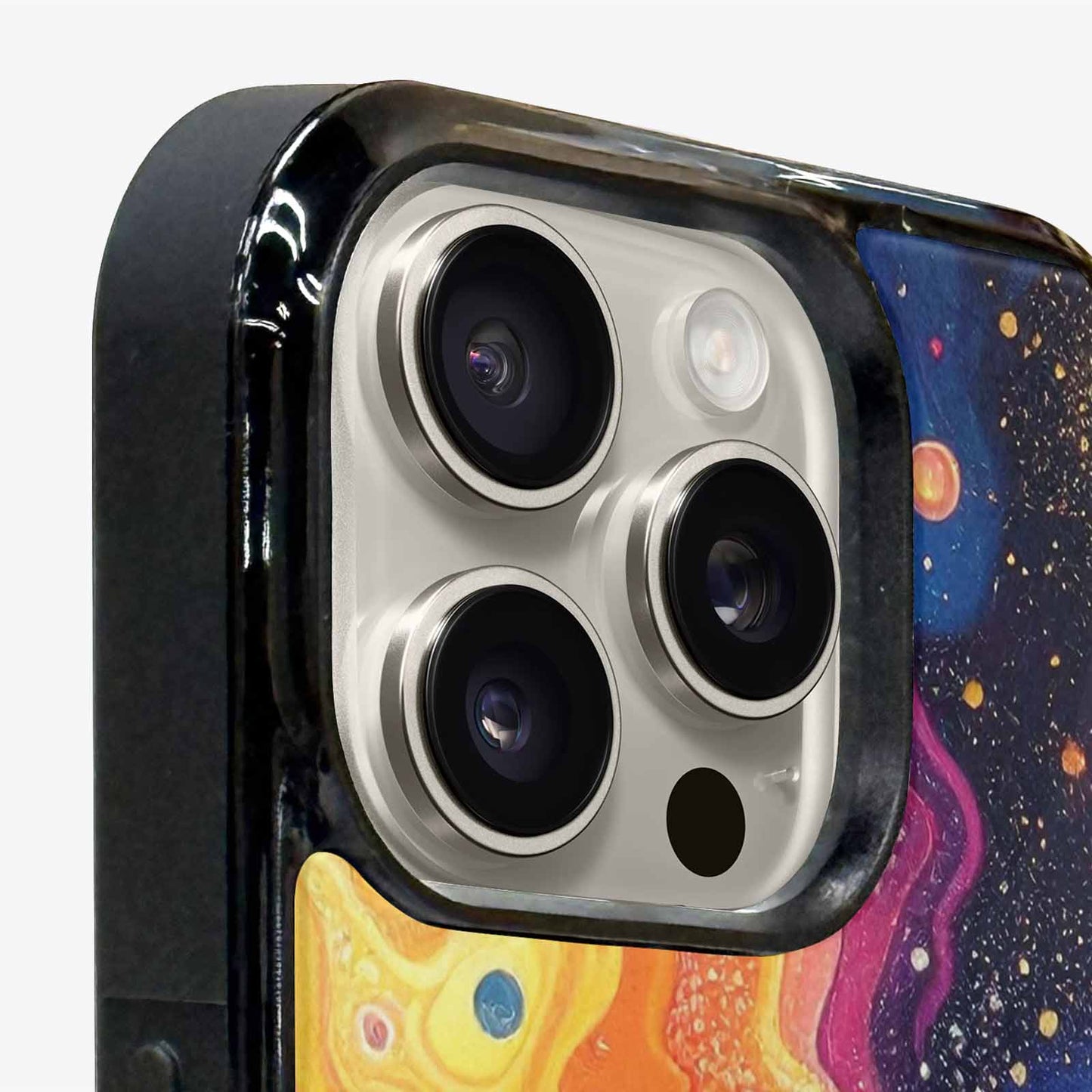 iPhone 15 Pro Max Case — Galaxy Art Colorful Cosmic Dust Small, Customized Protective Case