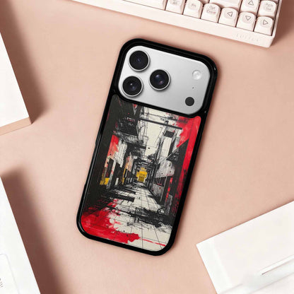 iPhone 17 Pro Case — Black Red Ink Liminal Space Galaxy, Original Design Phone Case