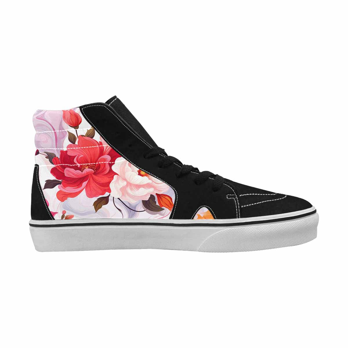 MEN'S Marble Floral High Top Canvas Vibrant Chaos Shoes