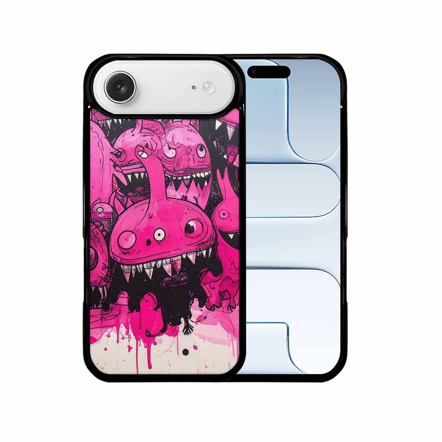 iPhone 17 Air Case — Black Pink Ink Monsters General Cartoon, Custom Made Phone Cover
