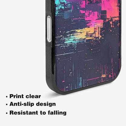 iPhone 16 Plus Case — Glitch Dark Art Seamless Pattern Vibrant, Personalized Phone Case